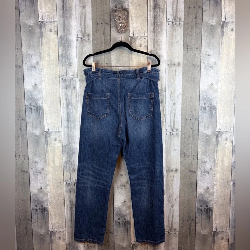 Anthropologie Pilcro Ultra High Rise Relaxed Pull On Jeans Tie Waist Size 29.